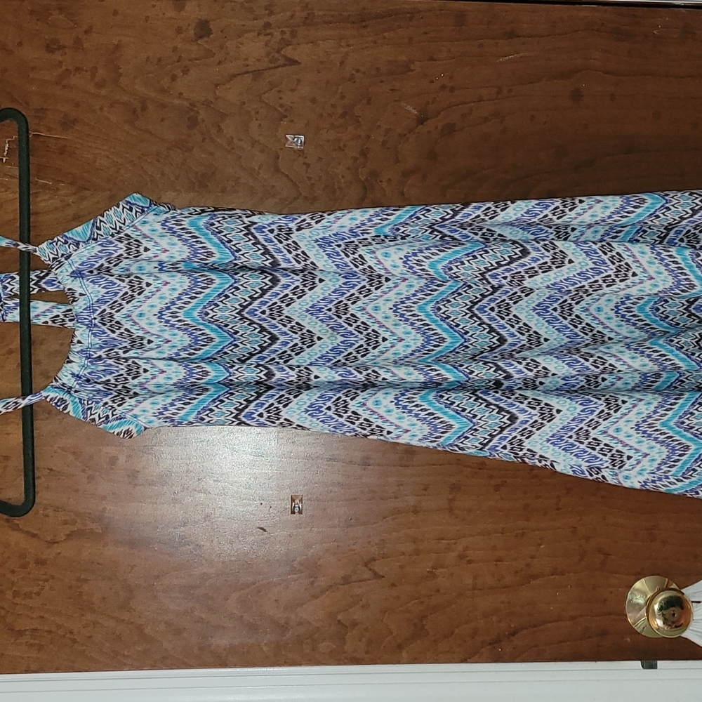 Boho style patterned midi dress